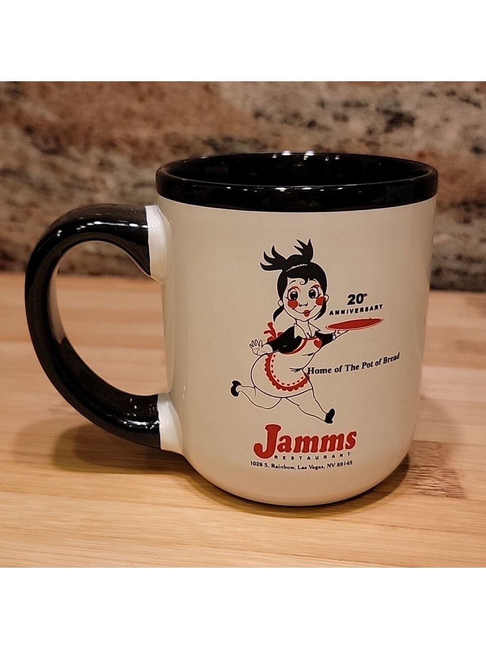 Jamms Las Vegas Restaurant 20th anniversary coffee mug